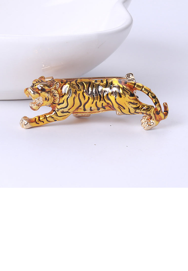 Fashion Personality Twelve Zodiac Yellow Tiger Brooch