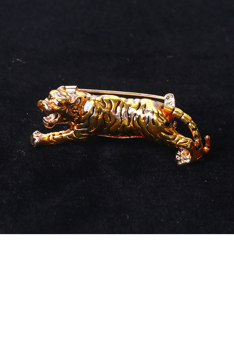Fashion Personality Twelve Zodiac Yellow Tiger Brooch