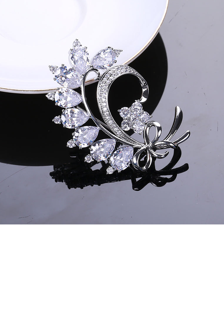 Fashion Temperament Bow Bouquet Brooch with Cubic Zirconia - Luxurious Look