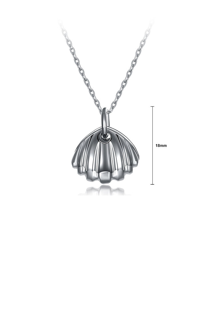 925 Sterling Silver Fashion Simple Shell Bell Pendant with Necklace
