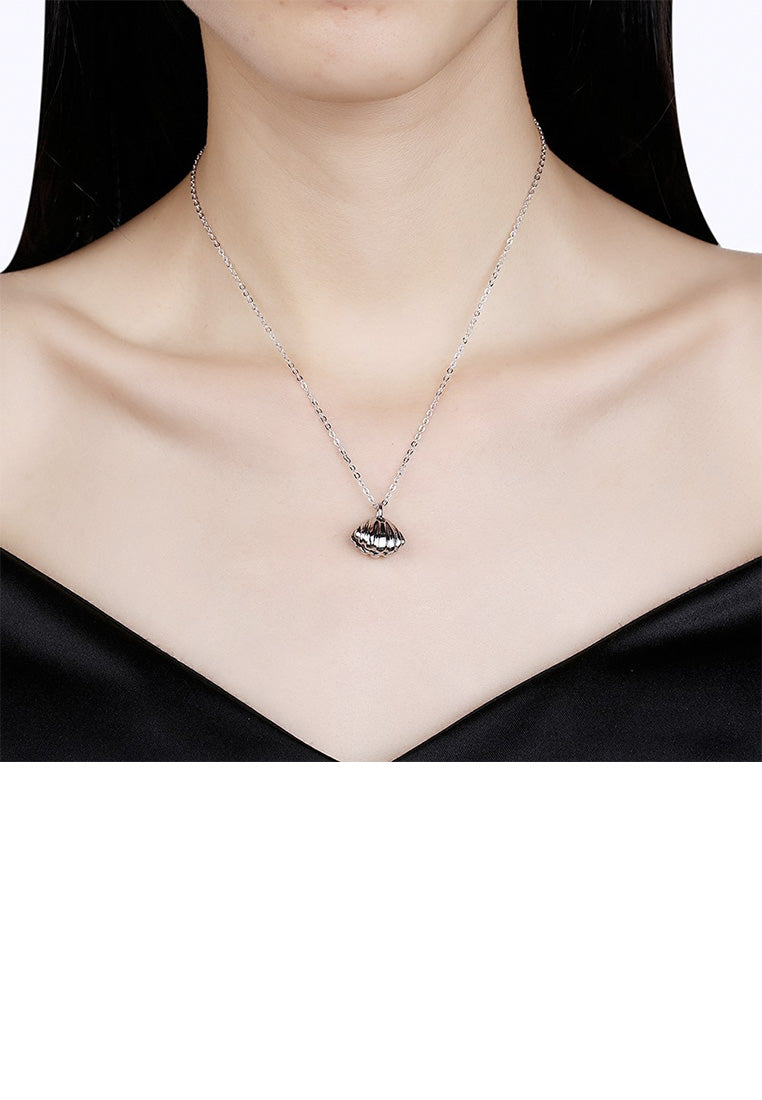925 Sterling Silver Fashion Simple Shell Bell Pendant with Necklace