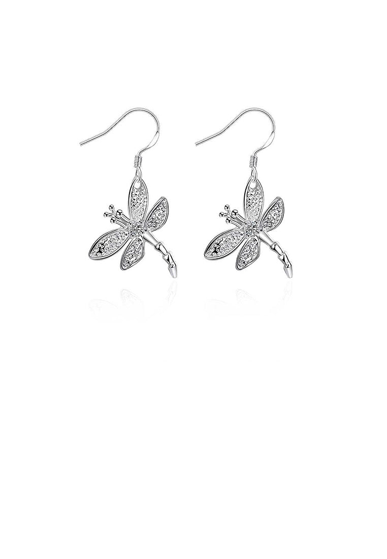 Simple Dragonfly Earrings with Austrian Element Crystal