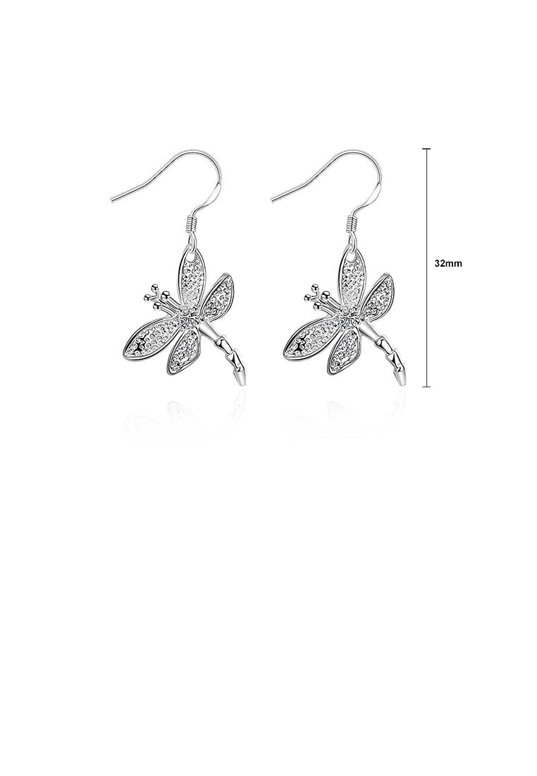 Simple Dragonfly Earrings with Austrian Element Crystal
