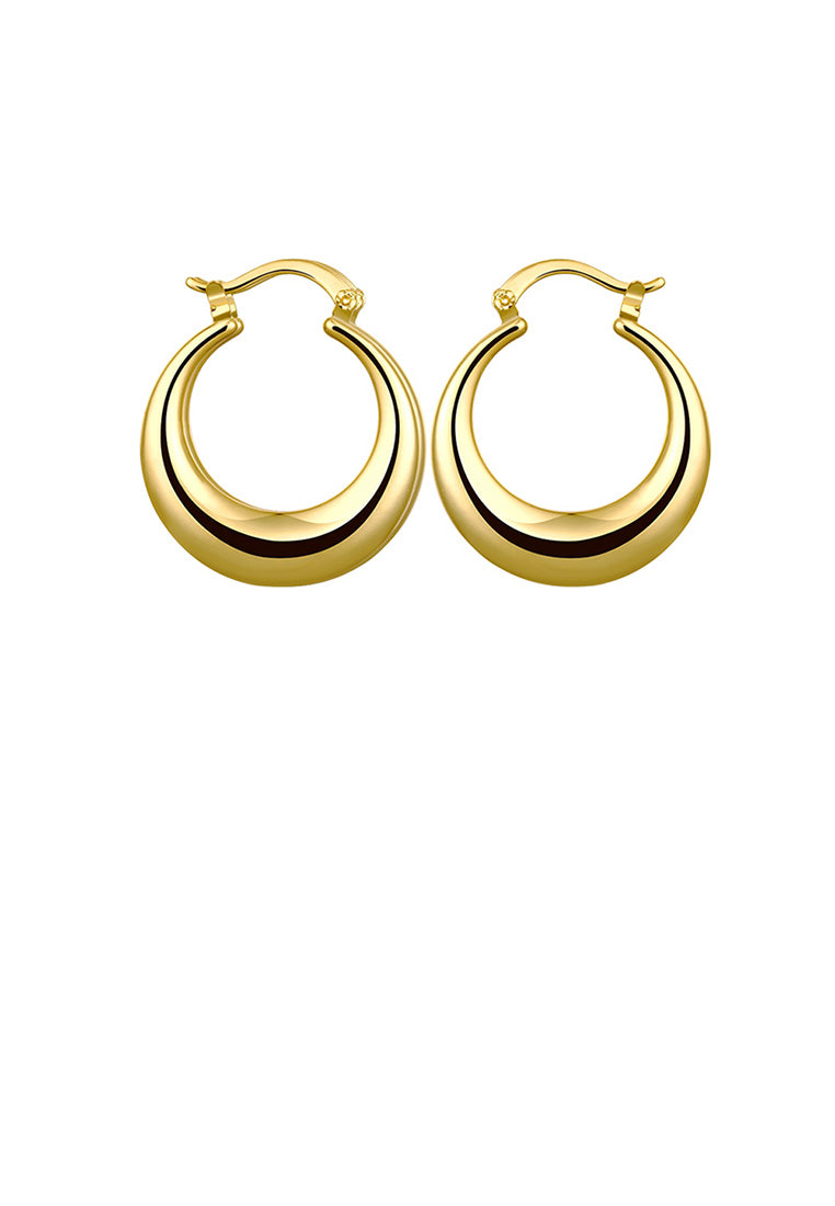 Simple and Fashion Plated Gold Geometric Circle Earrings