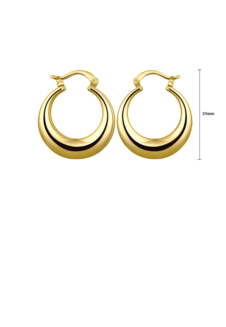 Simple and Fashion Plated Gold Geometric Circle Earrings