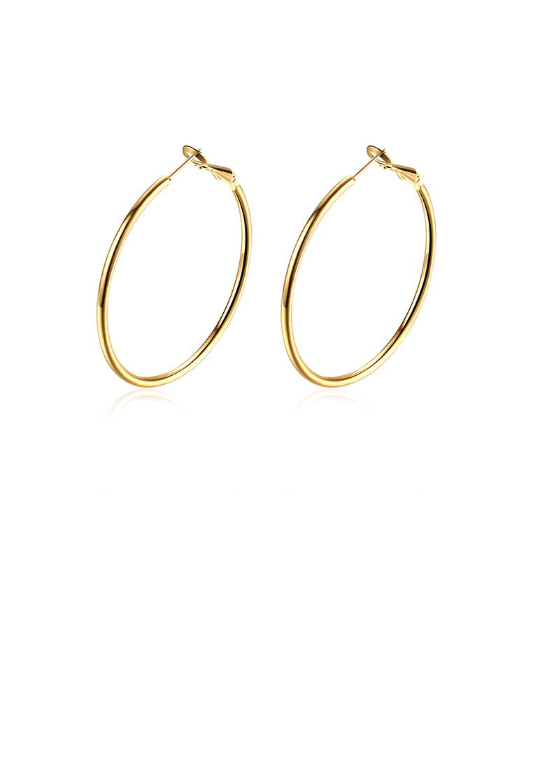 Fashion Plated Simple Gold Round Earrings