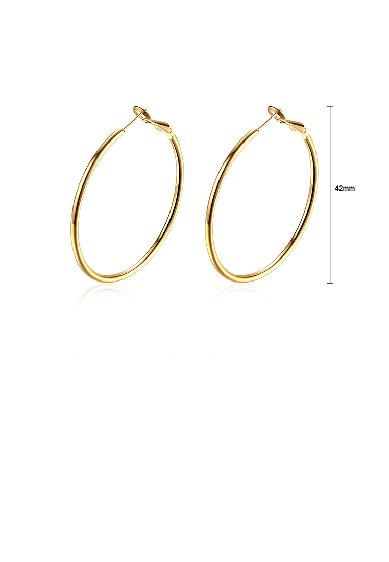 Fashion Plated Simple Gold Round Earrings