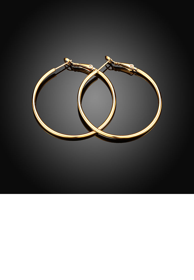 Fashion Plated Simple Gold Round Earrings