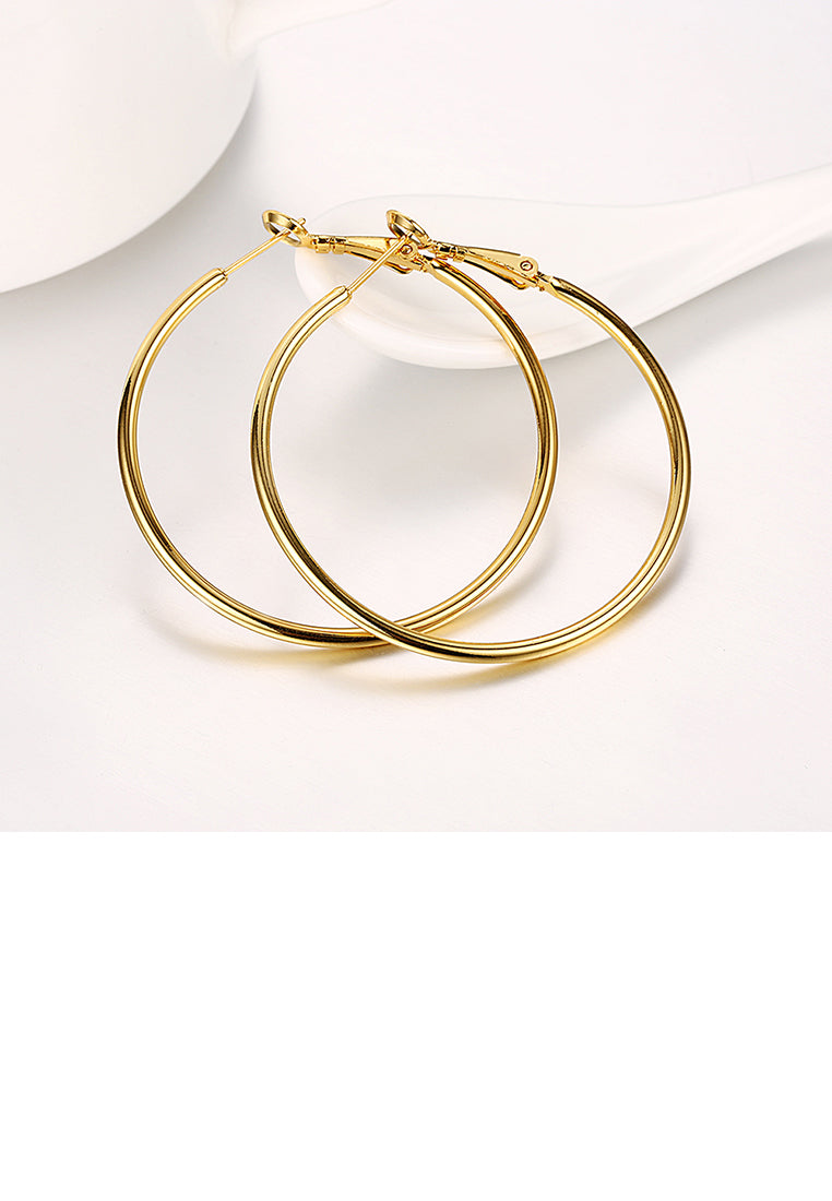 Fashion Plated Simple Gold Round Earrings