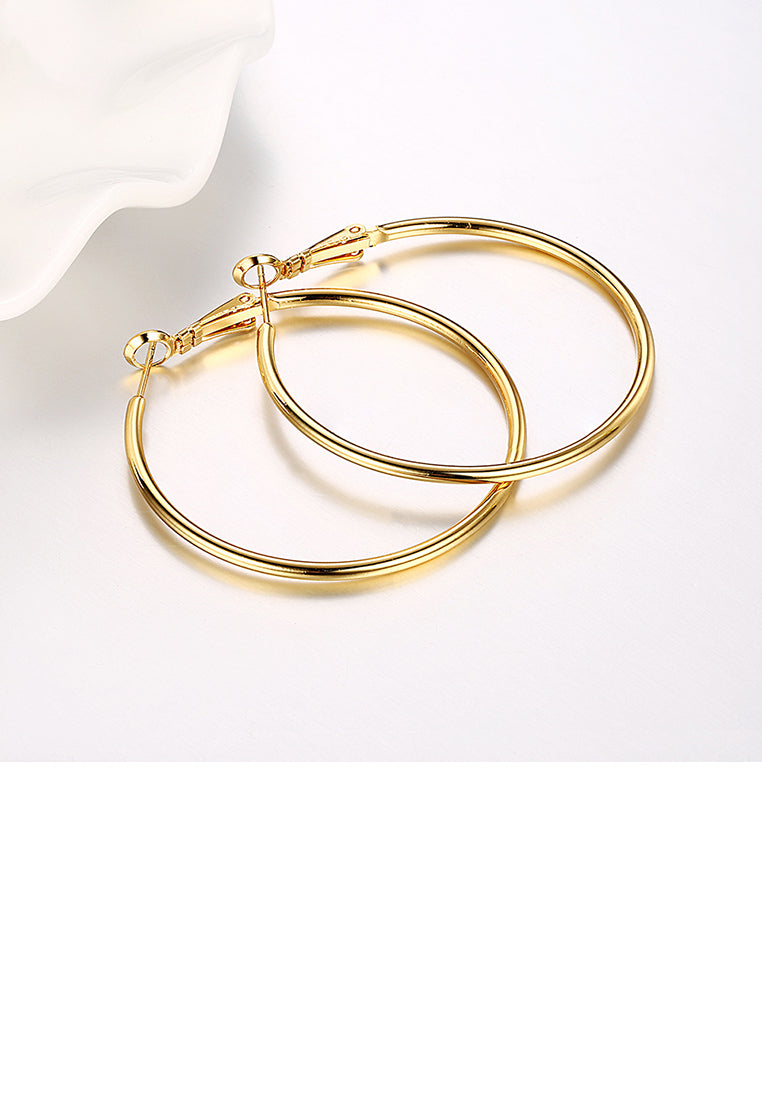 Fashion Plated Simple Gold Round Earrings