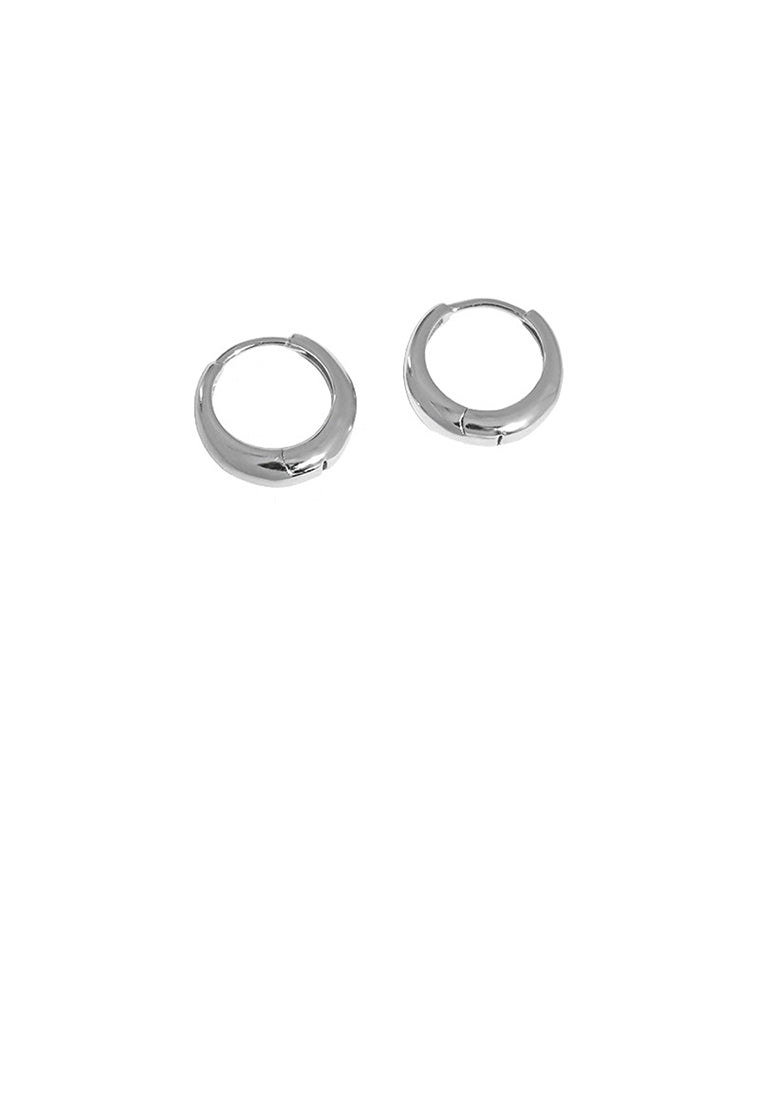 925 Sterling Silver Simple Fashion Geometric Round Stud Earrings
