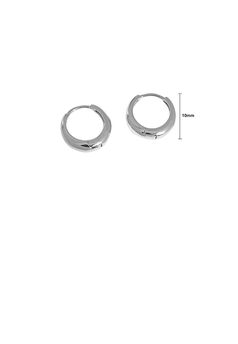 925 Sterling Silver Simple Fashion Geometric Round Stud Earrings