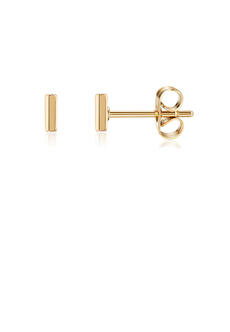 Fashion Simple Plated Gold Letter I Stud Earrings