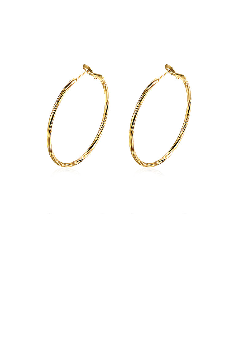 Fashion Simple Plated Gold Circle Earrings