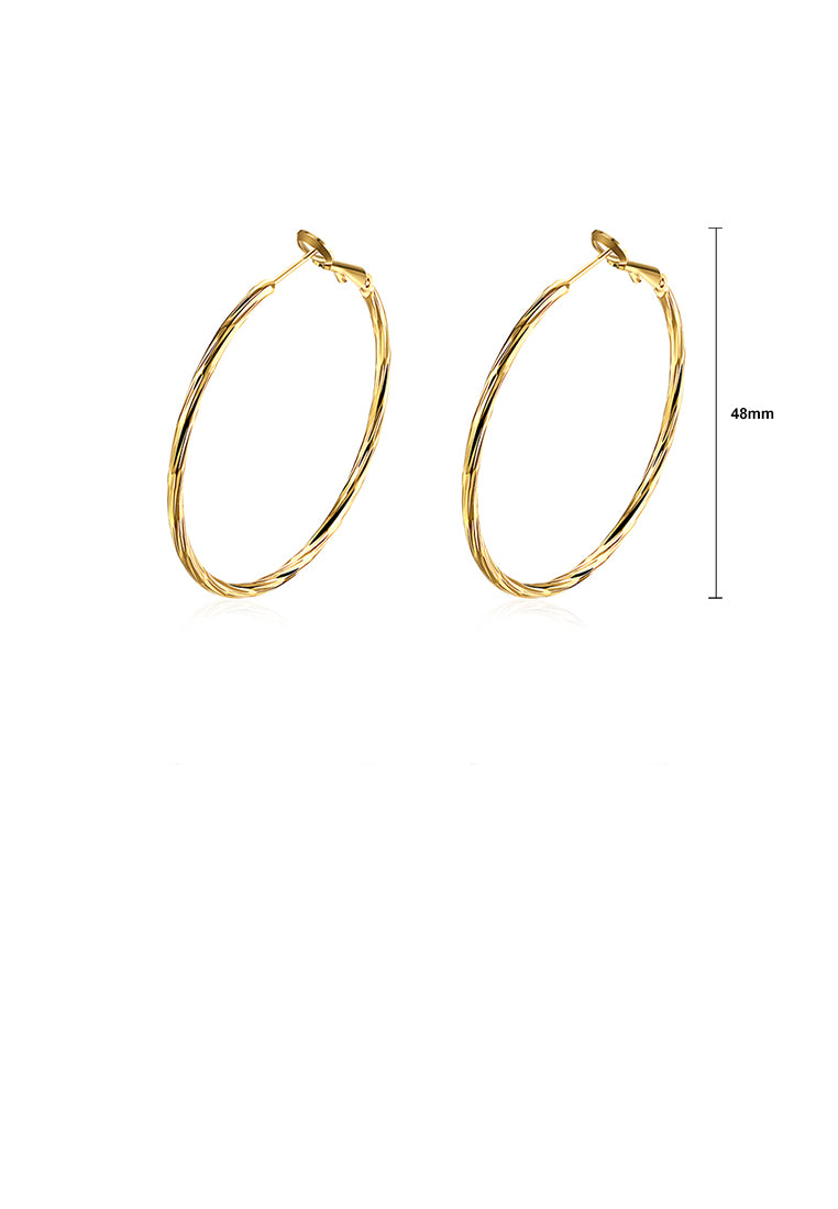 Fashion Simple Plated Gold Circle Earrings