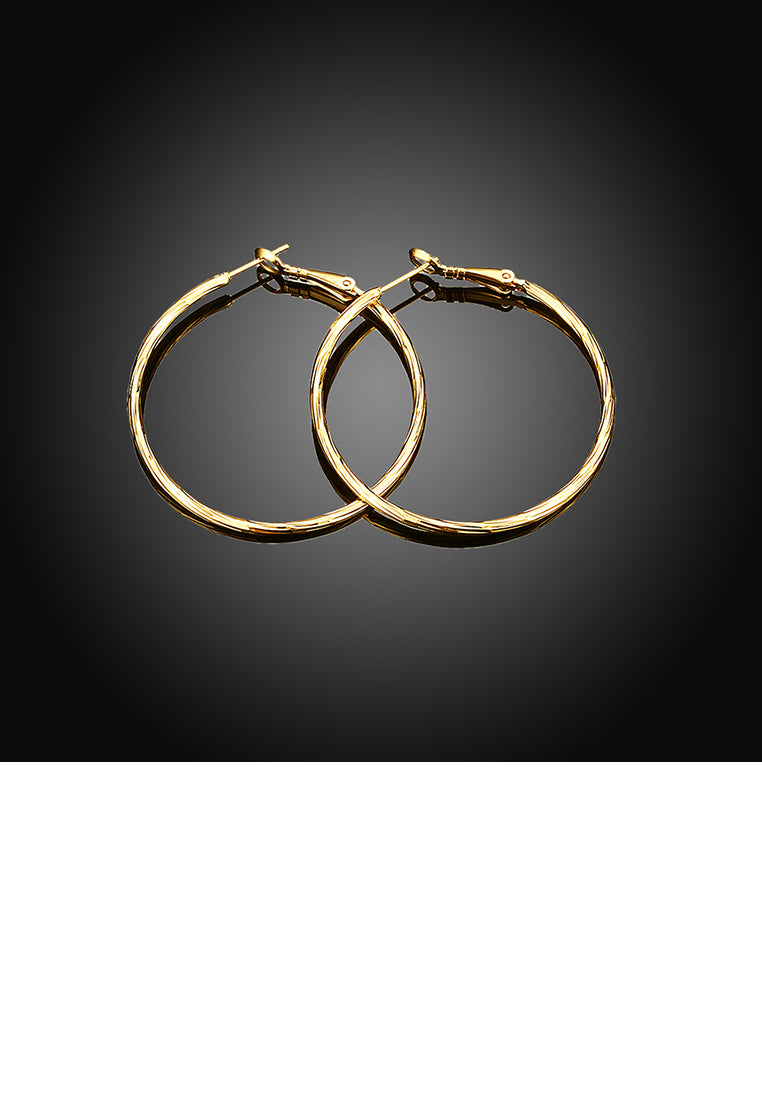 Fashion Simple Plated Gold Circle Earrings