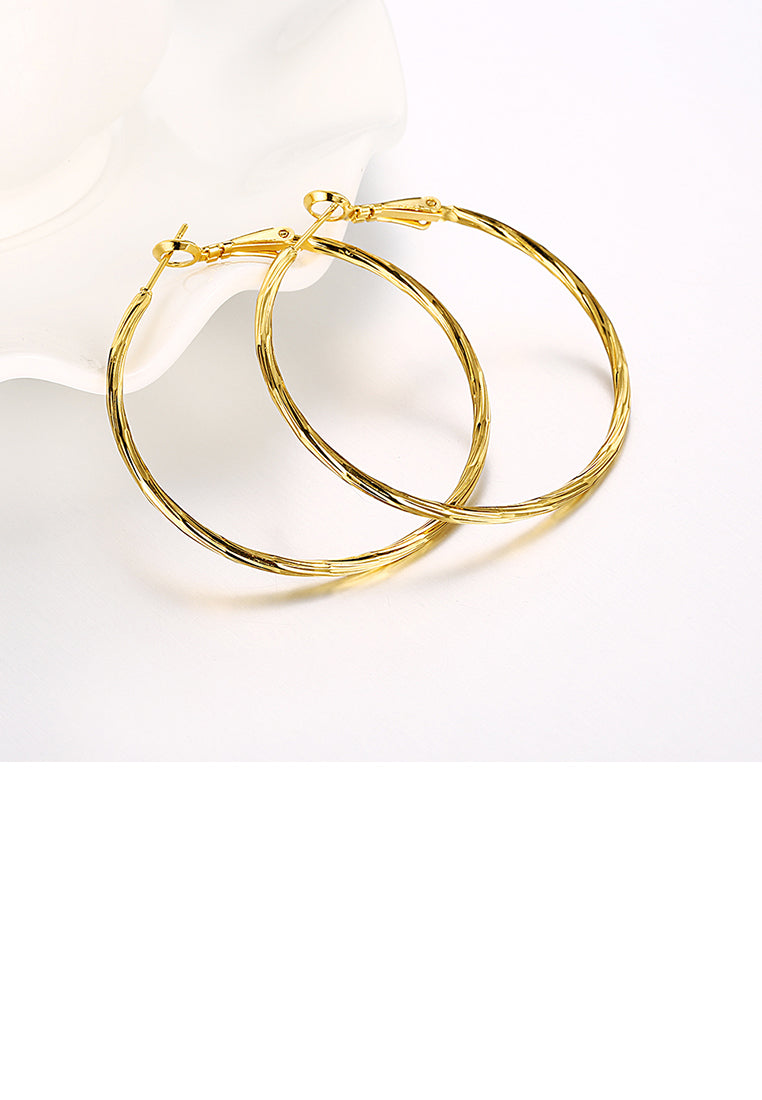 Fashion Simple Plated Gold Circle Earrings