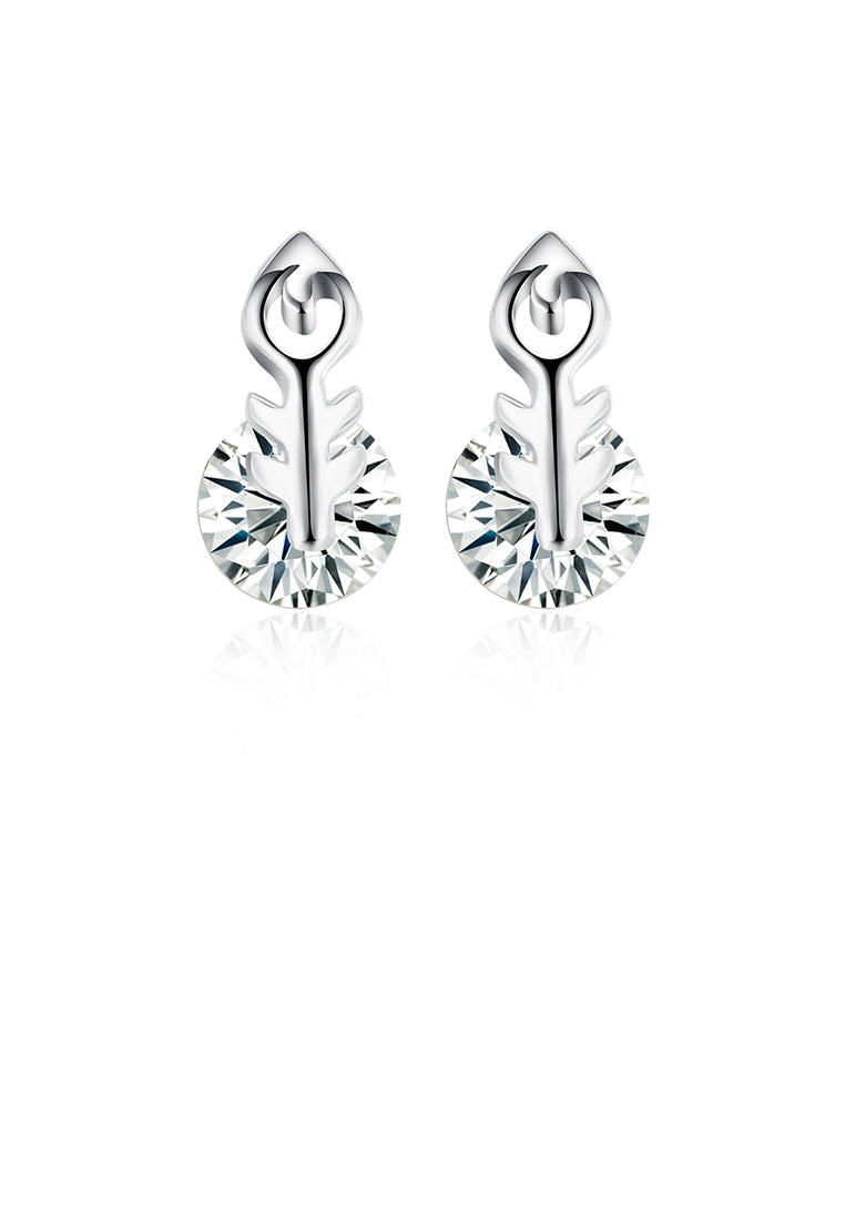925 Sterling Silver Elegant Romantic Cupid's Arrow Earrings and Ear Studs with Cubic Zircon
