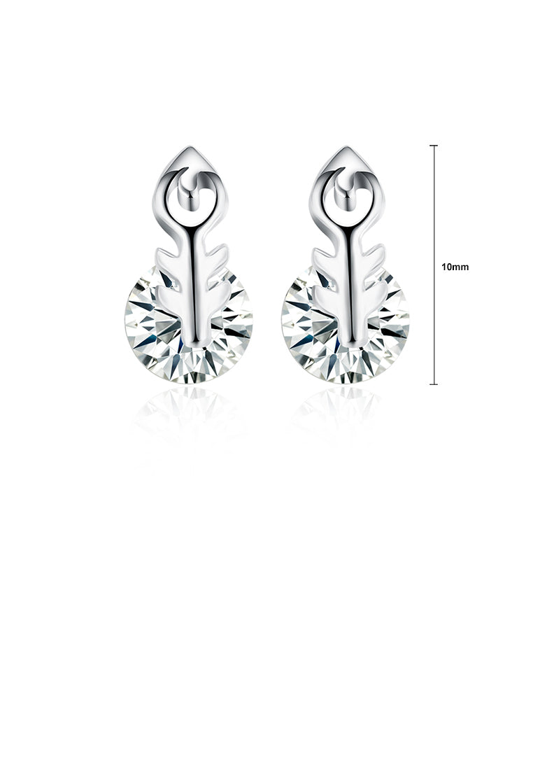 925 Sterling Silver Elegant Romantic Cupid's Arrow Earrings and Ear Studs with Cubic Zircon