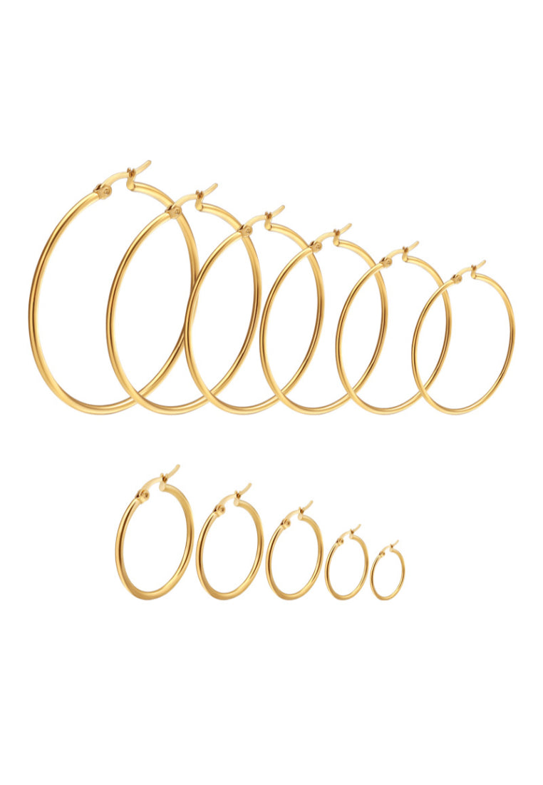 Simple Plated Gold Round Earrings