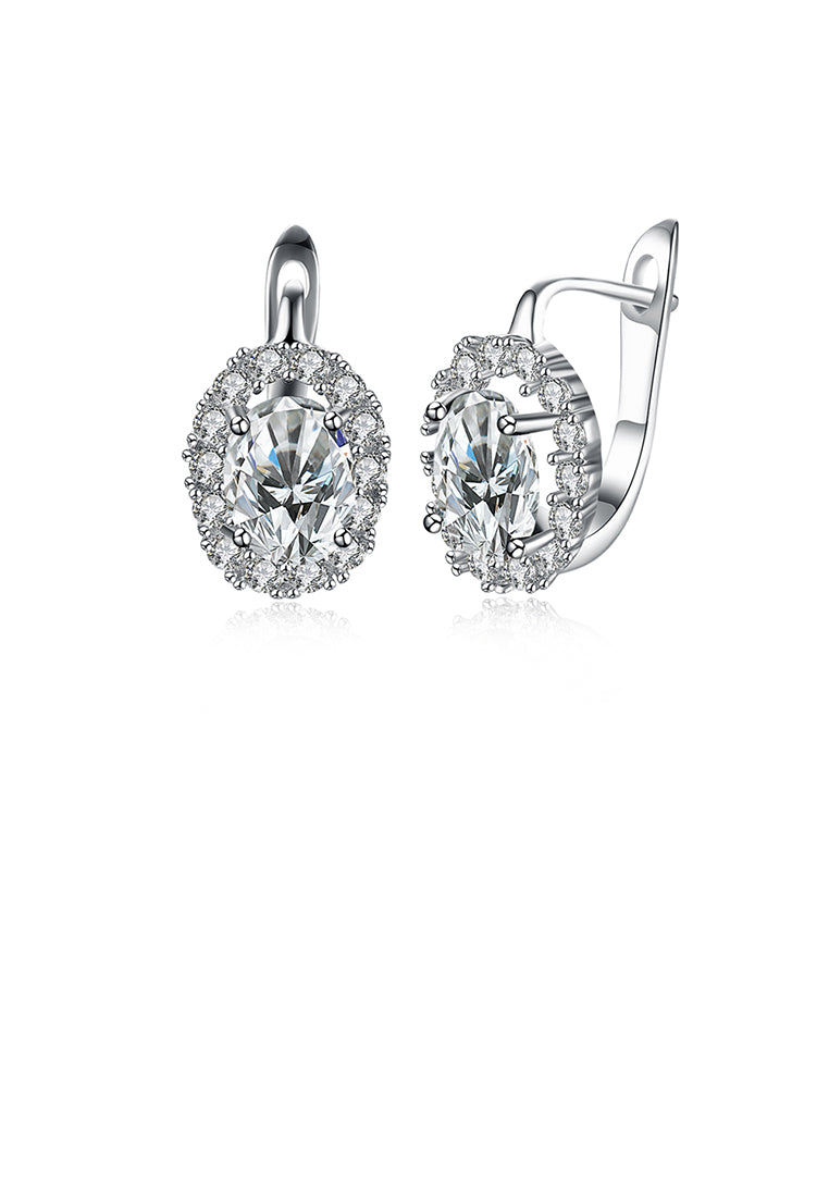 Dazzling Oval Cubic Zircon Earrings