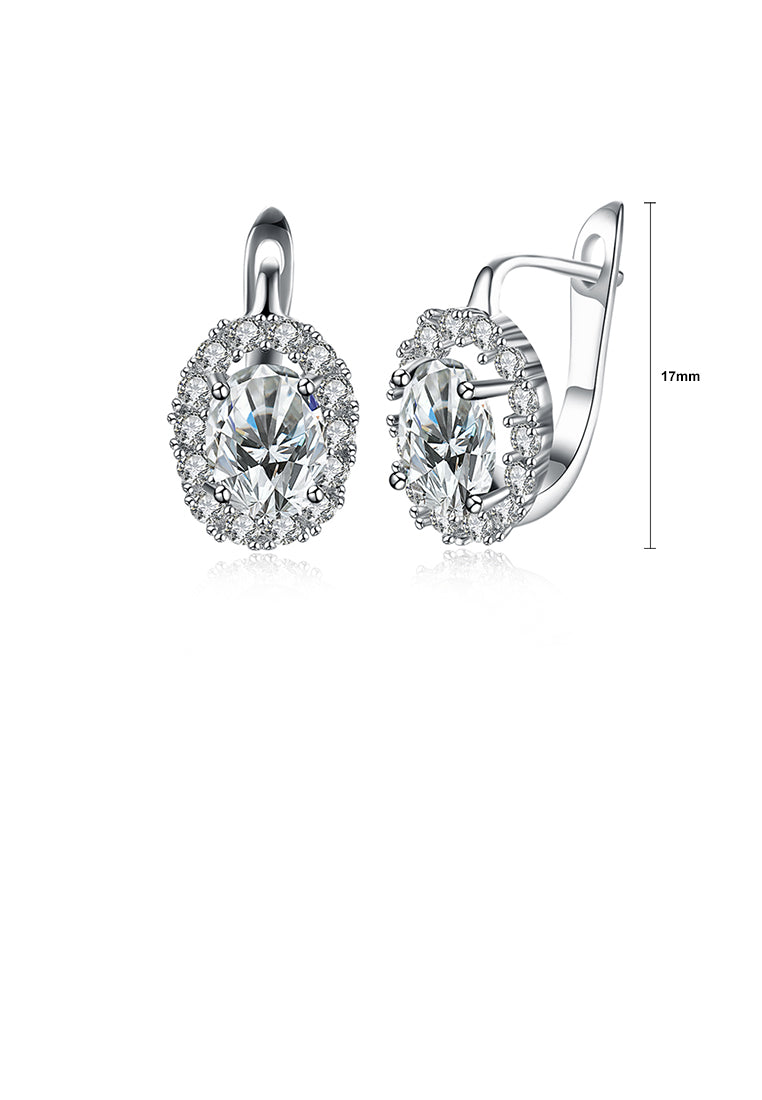 Dazzling Oval Cubic Zircon Earrings