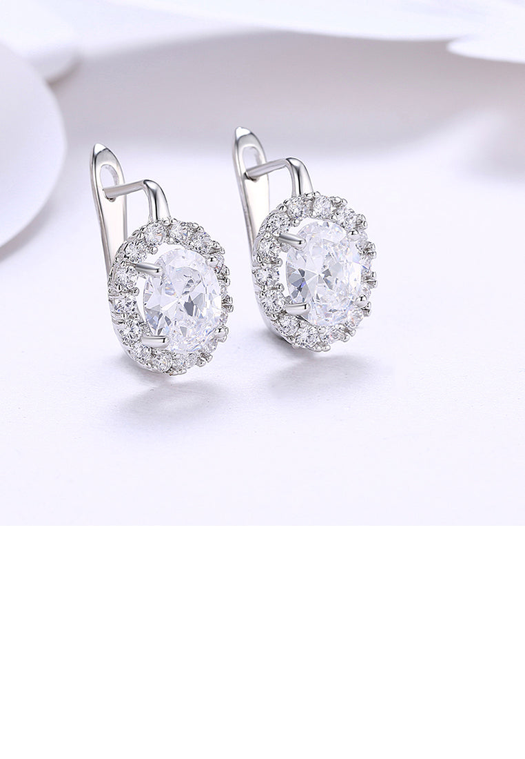 Dazzling Oval Cubic Zircon Earrings