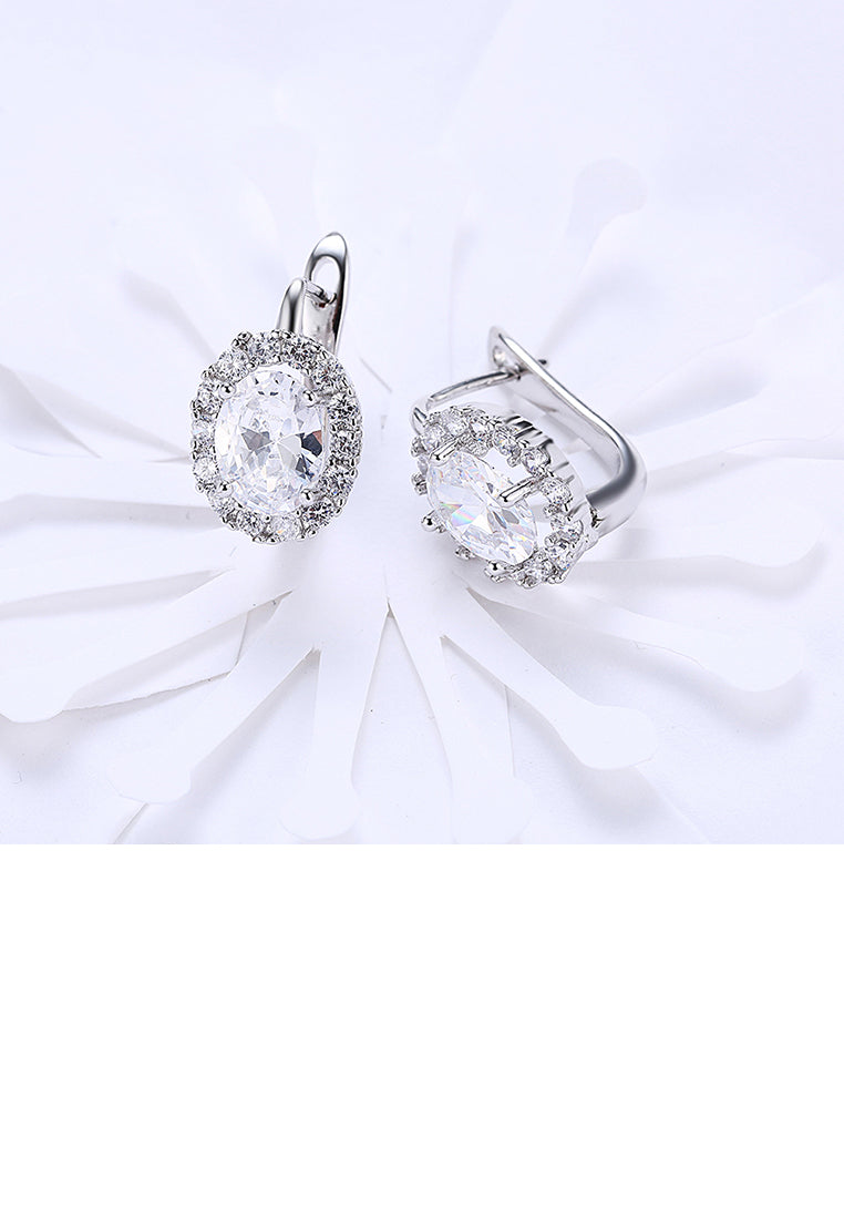 Dazzling Oval Cubic Zircon Earrings