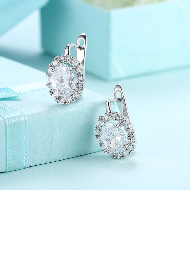 Dazzling Oval Cubic Zircon Earrings