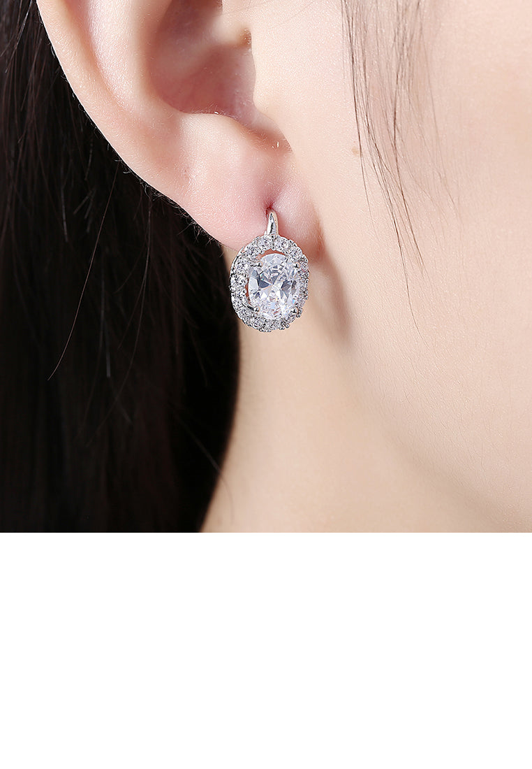 Dazzling Oval Cubic Zircon Earrings