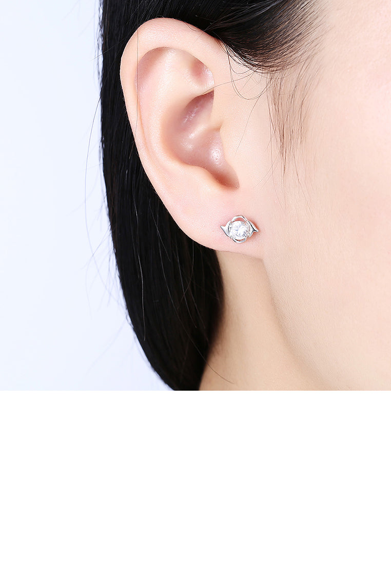 925 Sterling Silver Simple Delicate Mini Cubic Zircon Ear Studs and Earrings