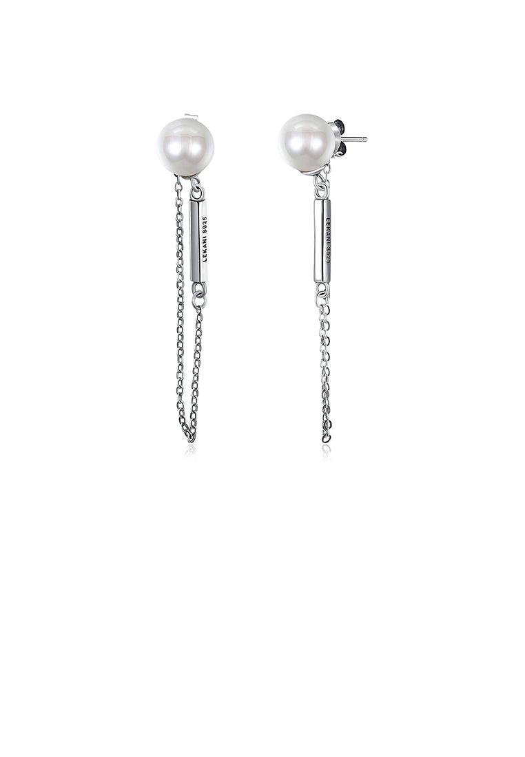 925 Sterling Silver Pearl Tassel Earring - Luxurious Look