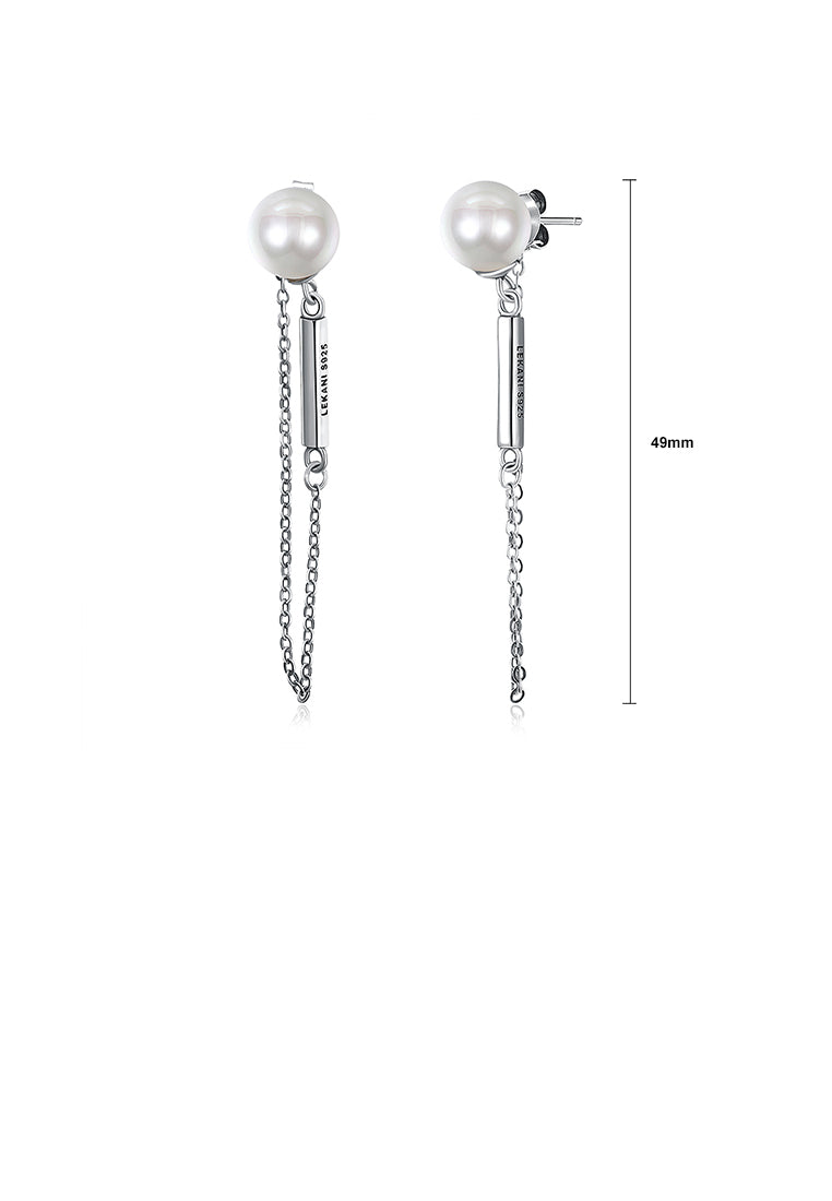 925 Sterling Silver Pearl Tassel Earring - Luxurious Look