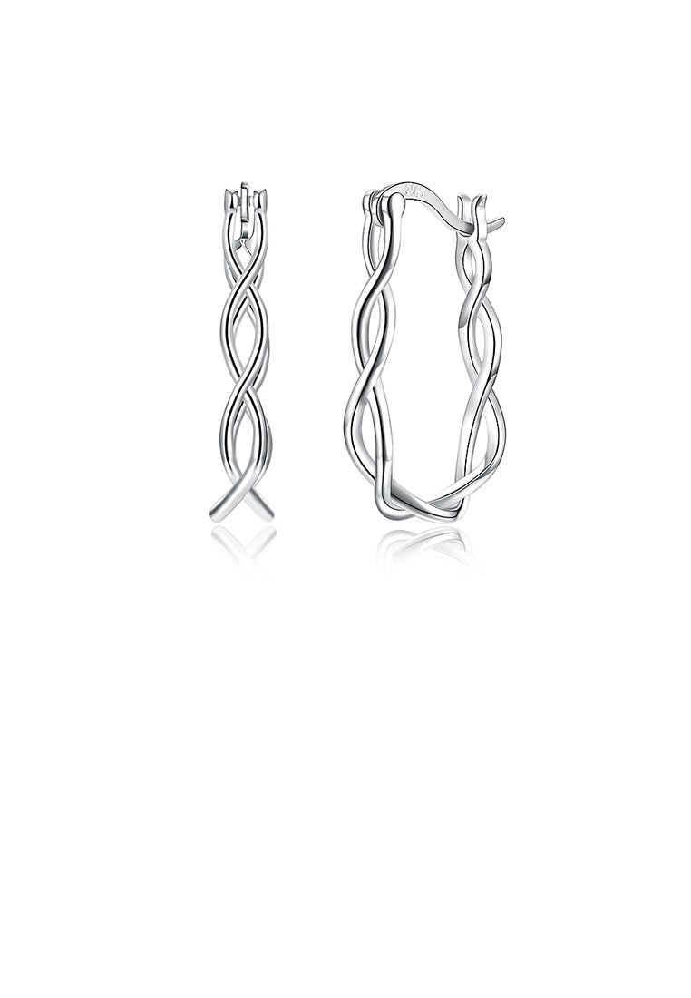 925 Sterling Silver Simple Twisted Rope Earrings