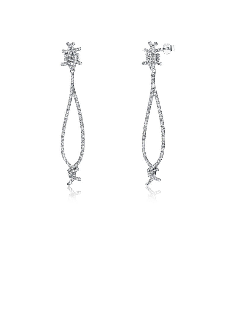 925 Sterling Silver Earrings with White Austrian Element Crystal