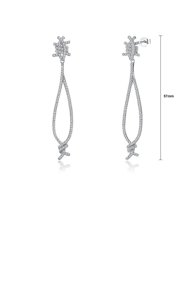 925 Sterling Silver Earrings with White Austrian Element Crystal