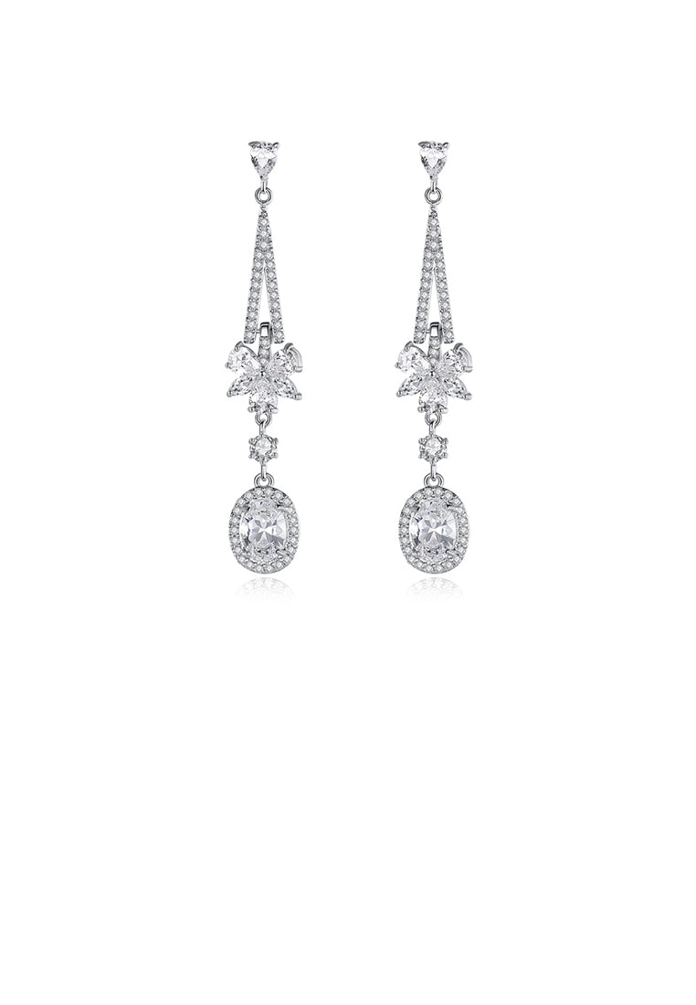 Fashion and Elegant Geometric Tassel Earrings with Cubic Zirconia - Luxurious Look