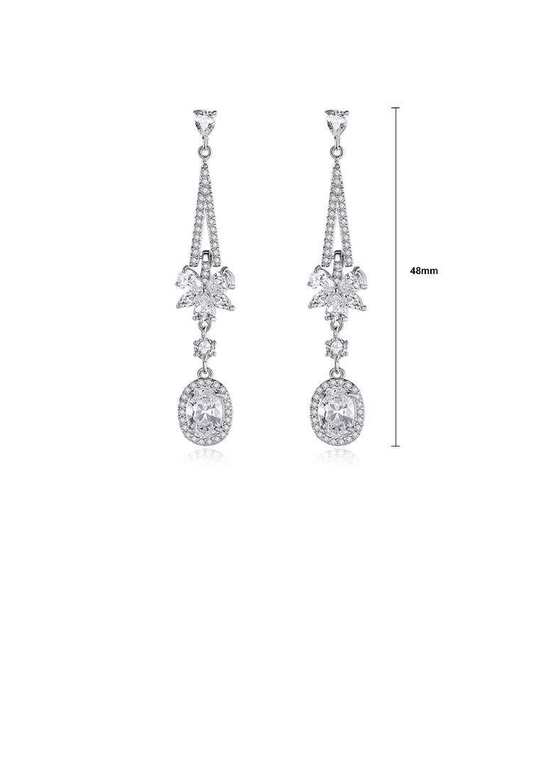 Fashion and Elegant Geometric Tassel Earrings with Cubic Zirconia - Luxurious Look