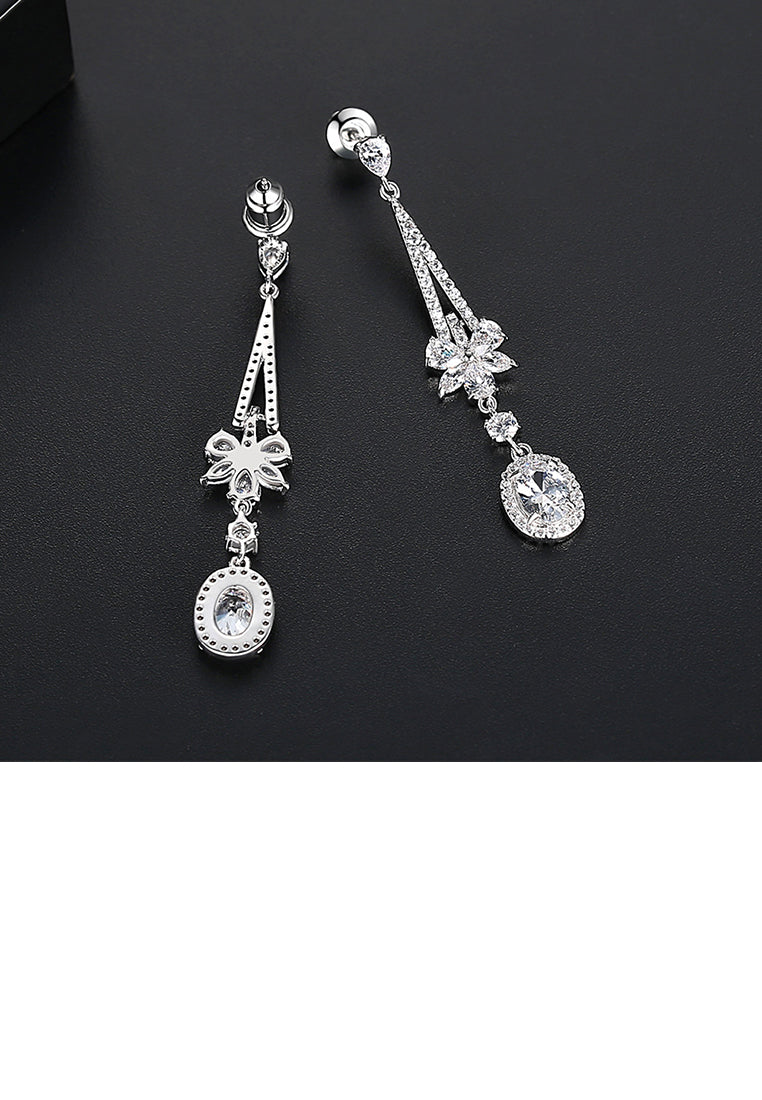 Fashion and Elegant Geometric Tassel Earrings with Cubic Zirconia - Luxurious Look