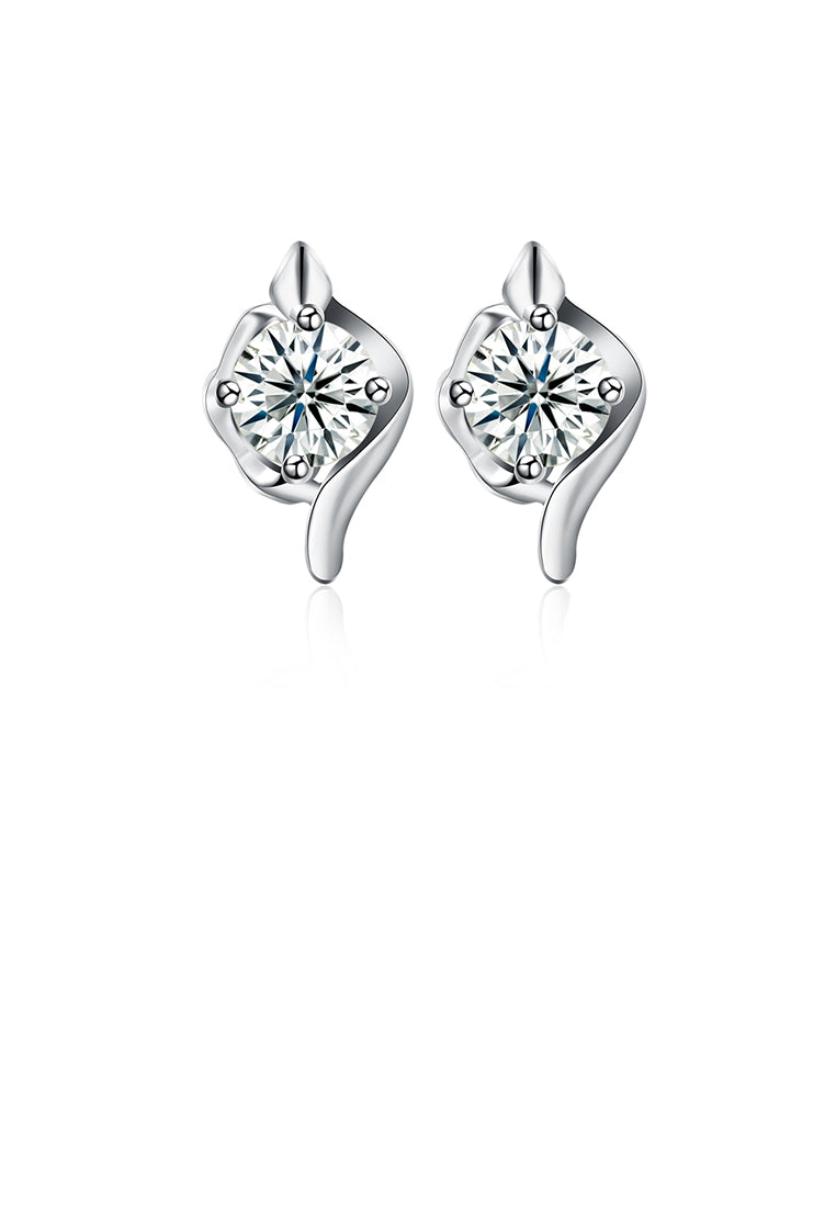 925 Sterling Silver Simple Elegant Exquisite Earrings and Ear Studs with Cubic Zircon