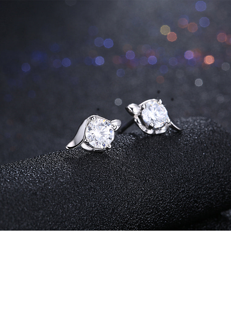 925 Sterling Silver Simple Elegant Exquisite Earrings and Ear Studs with Cubic Zircon