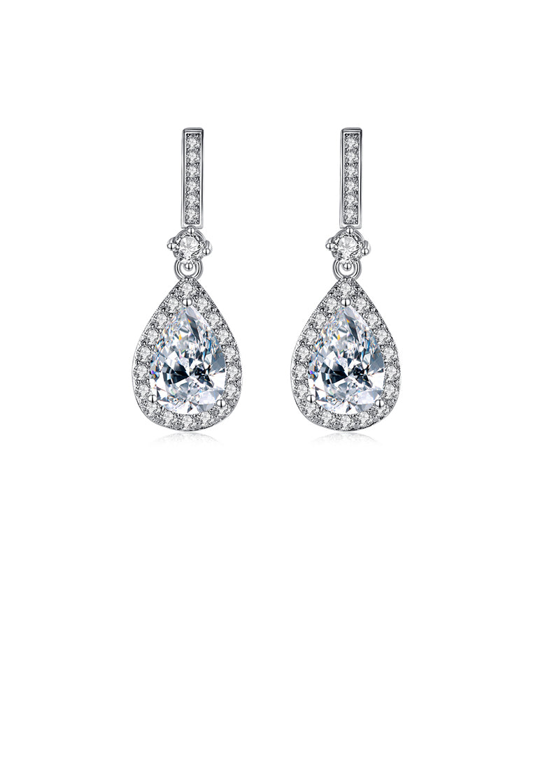 Fashion and Elegant Geometric Water Drop-shaped Cubic Zirconia Earrings - Luxurious Look