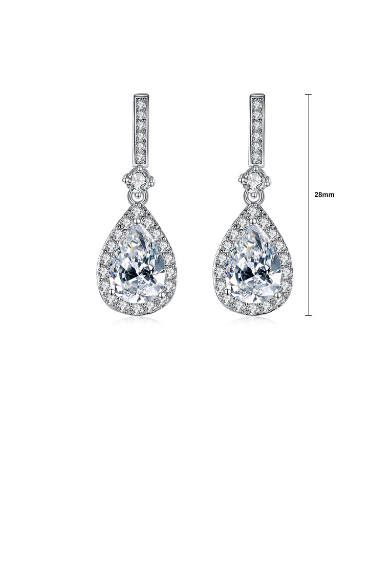 Fashion and Elegant Geometric Water Drop-shaped Cubic Zirconia Earrings - Luxurious Look