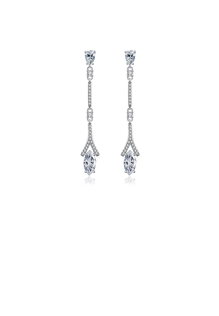 Fashion Geometric Tassel Earrings with Cubic Zirconia - Luxurious Look