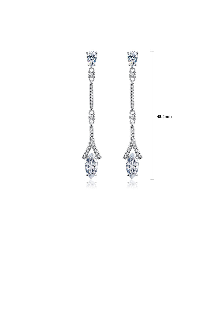 Fashion Geometric Tassel Earrings with Cubic Zirconia - Luxurious Look