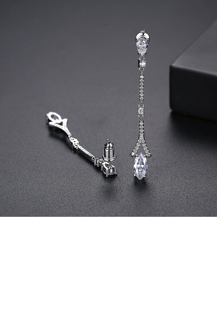 Fashion Geometric Tassel Earrings with Cubic Zirconia - Luxurious Look
