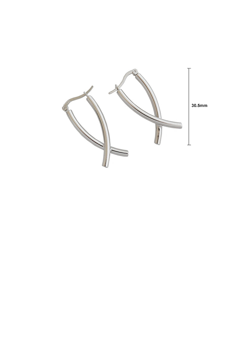 925 Sterling Silver Fashion Temperament X-shaped Cross Geometric Stud Earrings