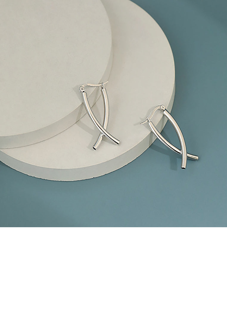 925 Sterling Silver Fashion Temperament X-shaped Cross Geometric Stud Earrings