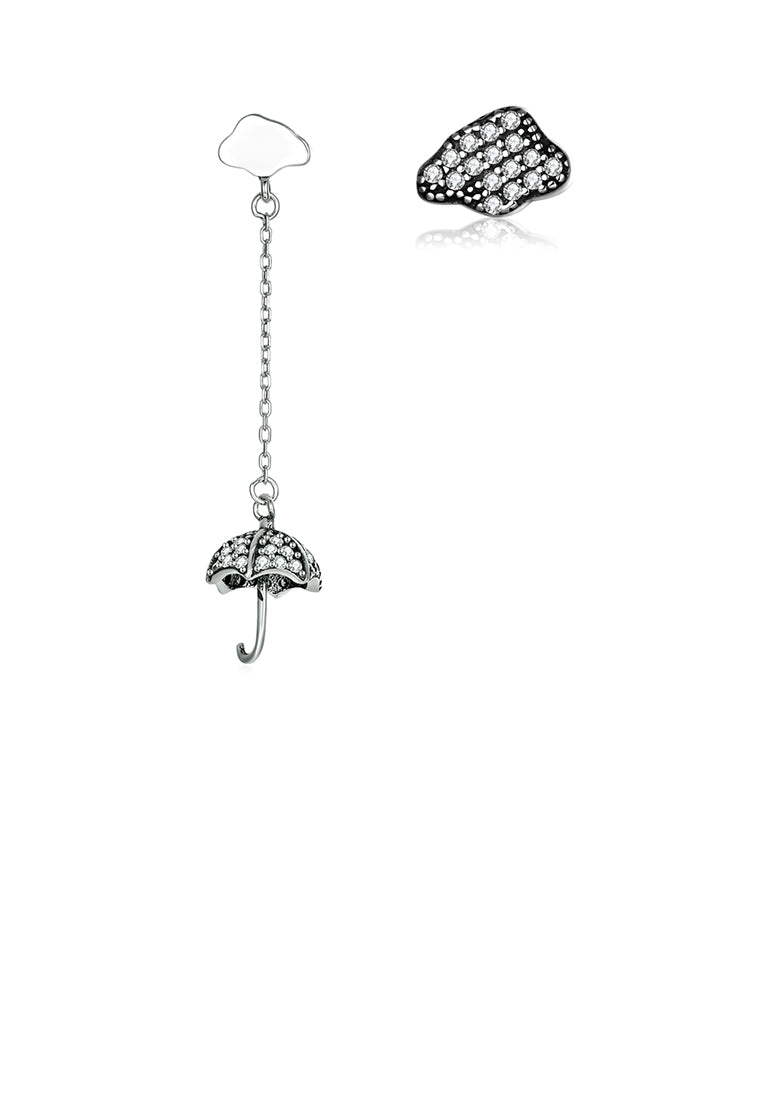 925 Sterling Silver Umbrella Cloud Earrings with Austrian Element Crystal