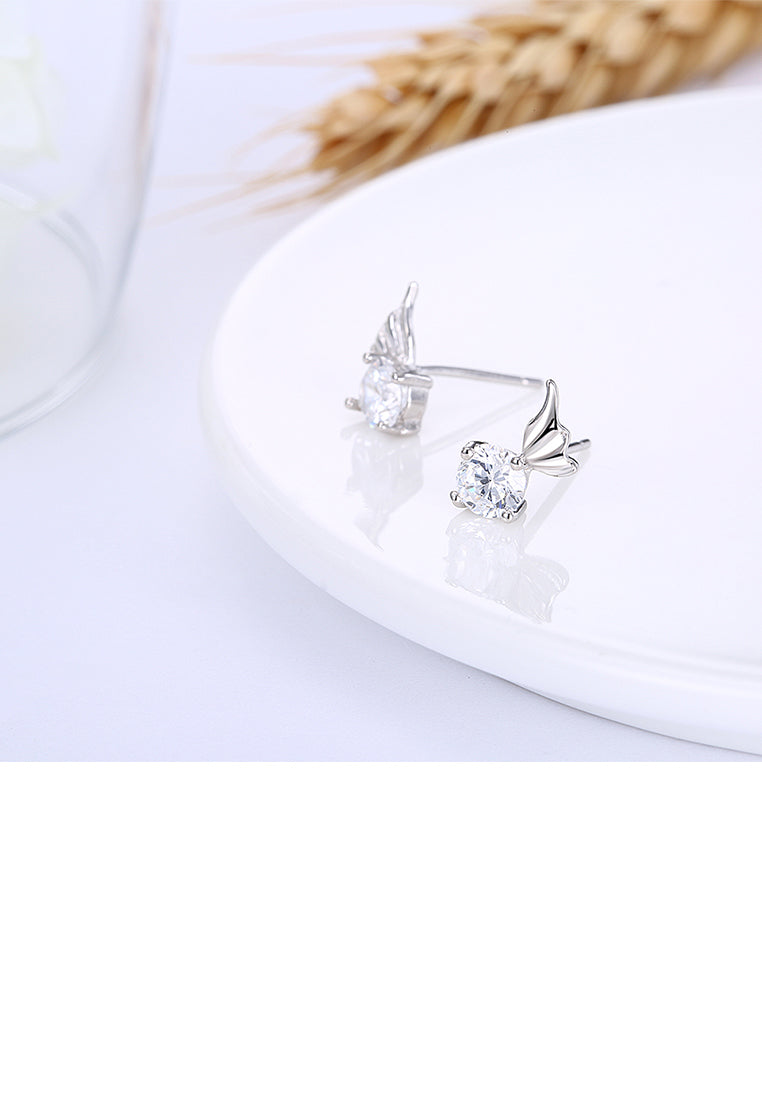 925 Sterling Silver 925 Sterling Silver Romantic Elegant Exquisit Butterfly Wing Earrings and Ear Studs with Cubic Zircon